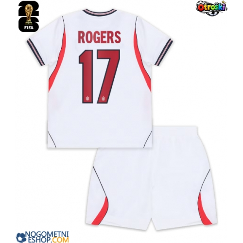 Otroški Nogometni dresi Anglija Morgan Rogers #17 Domači SP 2026 Kratek Rokav (+ Kratke hlače)